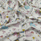 FS169 Unicorn Rainbow | Fabric | Animal, Blue, drape, Exclusive, Fabric, fashion fabric, jersey, making, Rainbow, Scuba, sewing, Stretchy, Unicorn | Fabric Styles