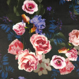 FS193 Vintage Rose Floral | Fabric | Black, drape, Dress making, Fabric, fashion fabric, Floral, Flower, jersey, making, Navy, Pink, Rose, Scuba, sewing, Stretchy | Fabric Styles