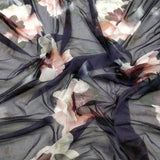 FS221 Navy Floral Powermesh Fabric | Fabric | Fabric, Fishnet, Floral, flowers, Mesh, navy, power mesh, Powermesh, stretch | Fabric Styles