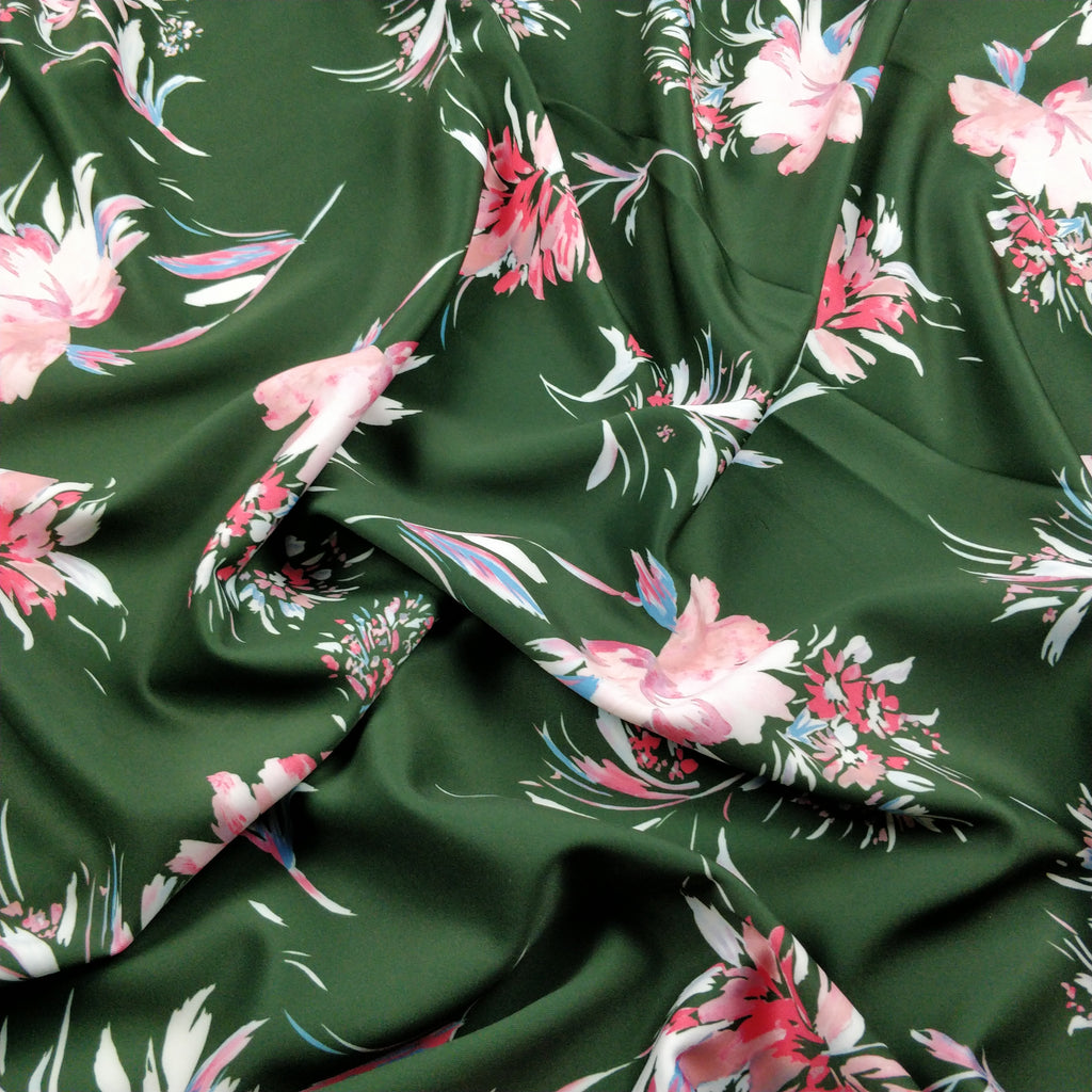 FS226 1.7m Green Floral | Fabric Styles