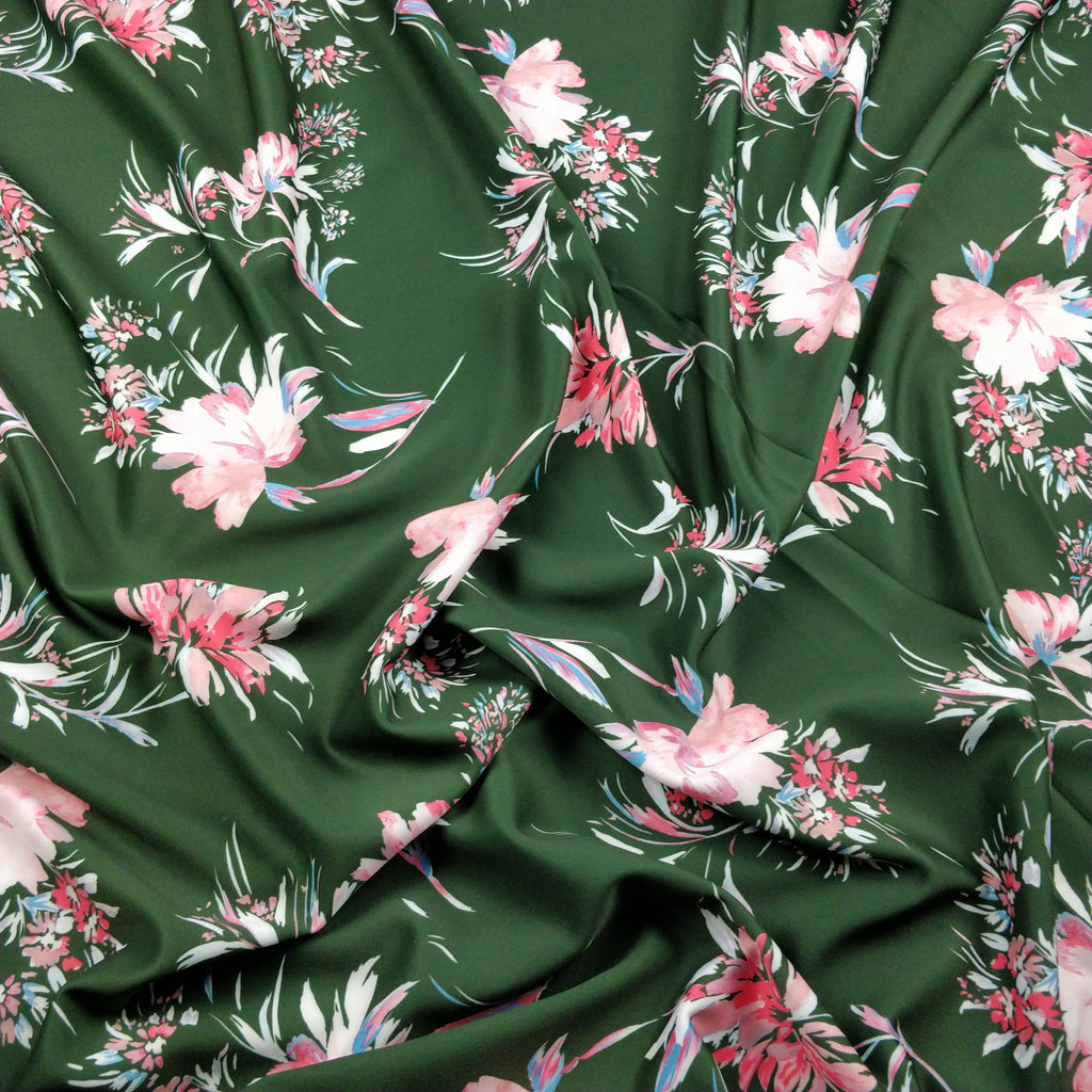 FS226 1.7m Green Floral | Fabric Styles