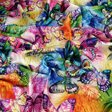 FS204 Multi Colour Rainbow Butterfly | Fabric | Animal, Butterfly, Colorful, Colourful, drape, Dress Fabric, Dress making, Dressmaking Fabric, Fabric, fashion fabric, Flutter, Insect, making, Multi Colour, Multicolor, Multicolour, Rainbow, Scuba, sewing | Fabric Styles