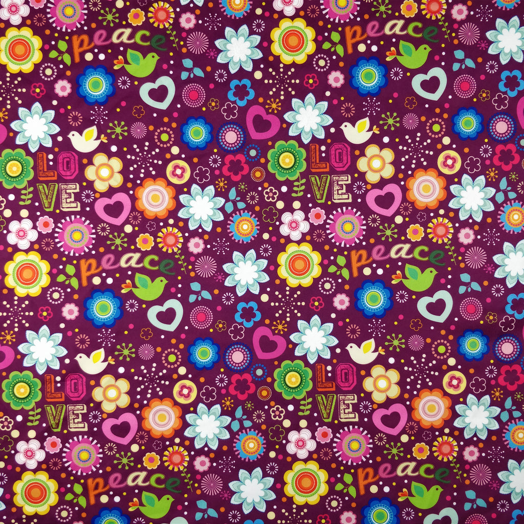 FS182 Love and Peace Floral | Fabric Styles