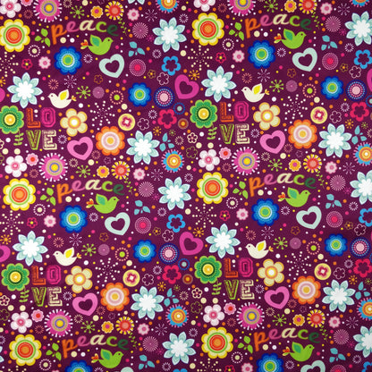 FS182 Love and Peace Floral | Fabric Styles