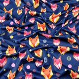 FS273 Geometric Fox | Fabric | Animal, Animals, Blue, Child, Children, Childrens, Exclusive, Fabric, fashion fabric, Fox, Foxes, High Fashion, Kid, Kids, Navy, Red, Scuba, Swirl, Yellow | Fabric Styles