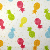 FS247 Pastel Colour Pineapples | Fabric | Colorful, Colourful, drape, Dress making, Exclusive, Fabric, fashion fabric, Fruit, High Fashion, jersey, Kid, Kids, limited, making, Pastel, Pastel colours, Pastle, Pine apple, Pineapple, Pineapples, Polyester, Rainbow, Sale, Scuba, sewing, Stretchy | Fabric Styles