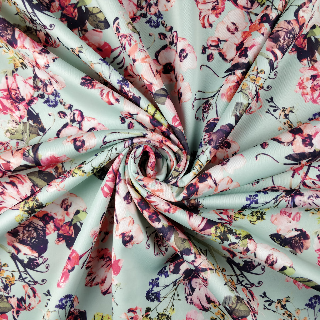 FS283 Orchid Mint Floral | Fabric Styles