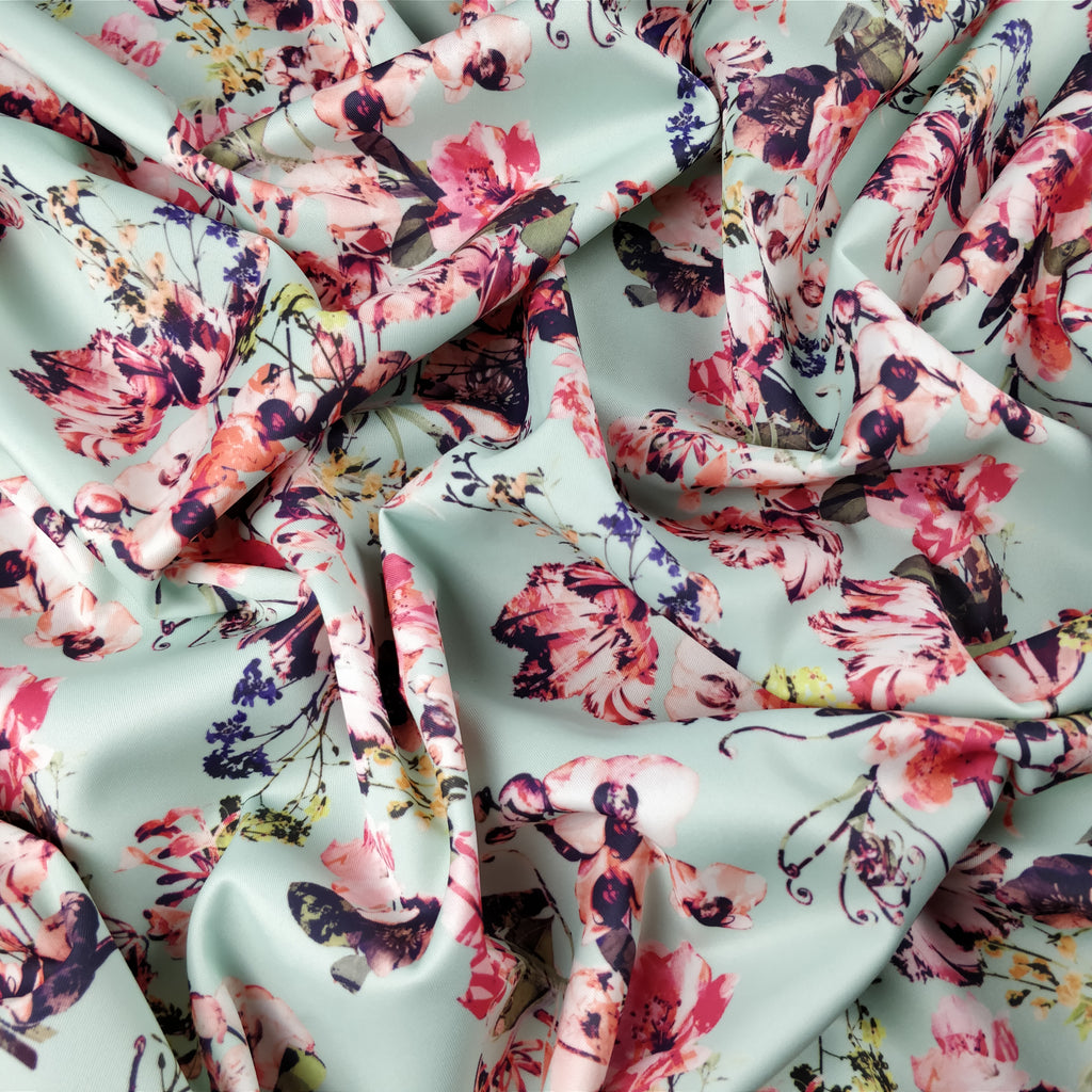 FS283 Orchid Mint Floral | Fabric Styles