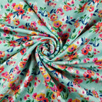 FS216 Mint Watercolour Orange Floral | Fabric Styles