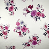 FS285 Peony Floral | Fabric | Fabric, Floral, Flower, Flowers, Light, Lily, Pearl, Peony, Pink, Purple, Scuba, Summer, White | Fabric Styles