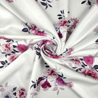 FS285 Peony Floral | Fabric | Fabric, Floral, Flower, Flowers, Light, Lily, Pearl, Peony, Pink, Purple, Scuba, Summer, White | Fabric Styles
