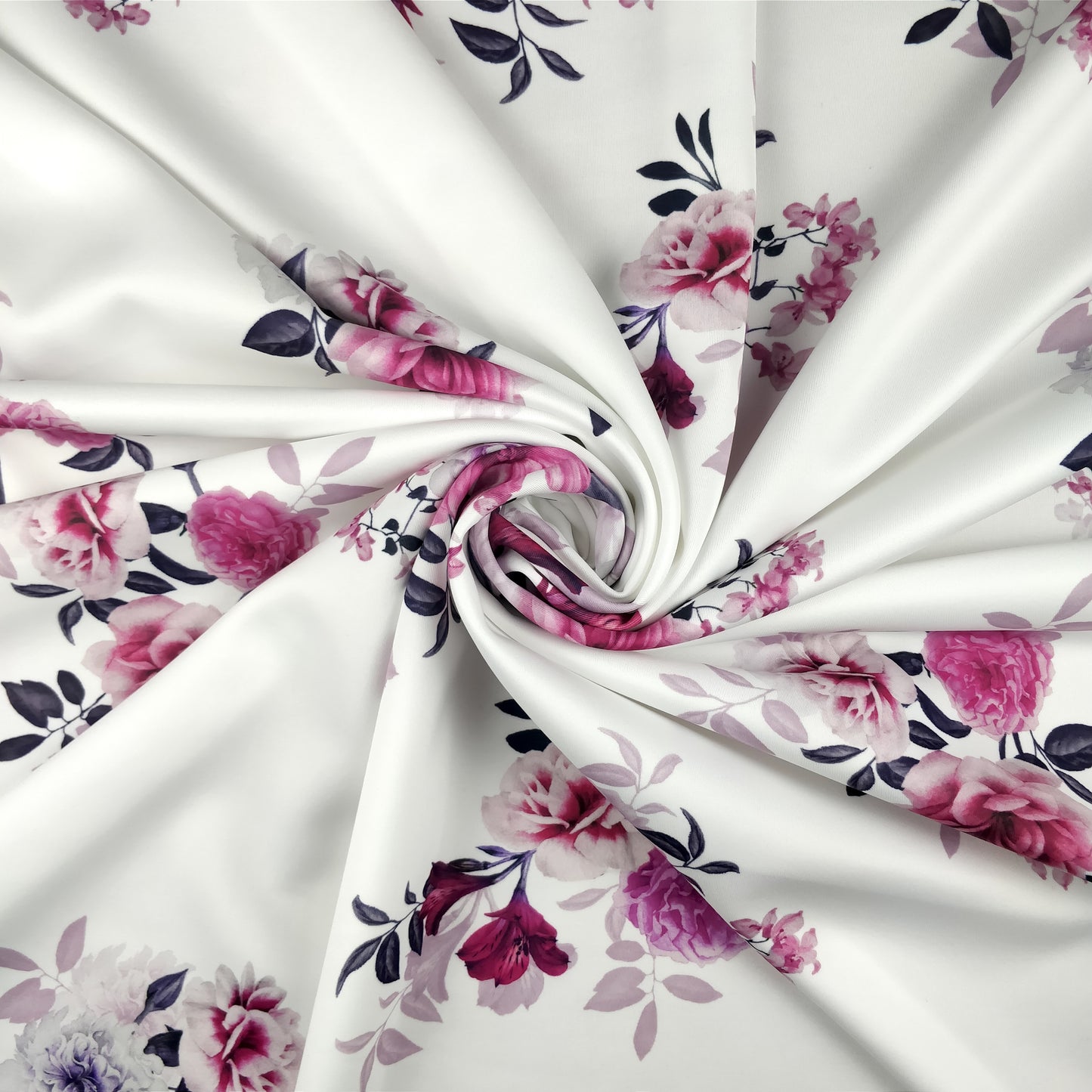 FS285 Peony Floral | Fabric | Fabric, Floral, Flower, Flowers, Light, Lily, Pearl, Peony, Pink, Purple, Scuba, Summer, White | Fabric Styles