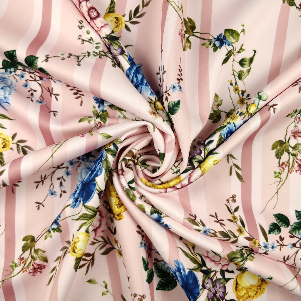 FS290 Pink Striped Floral | Fabric Styles