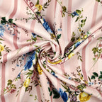 FS290 Pink Striped Floral | Fabric Styles