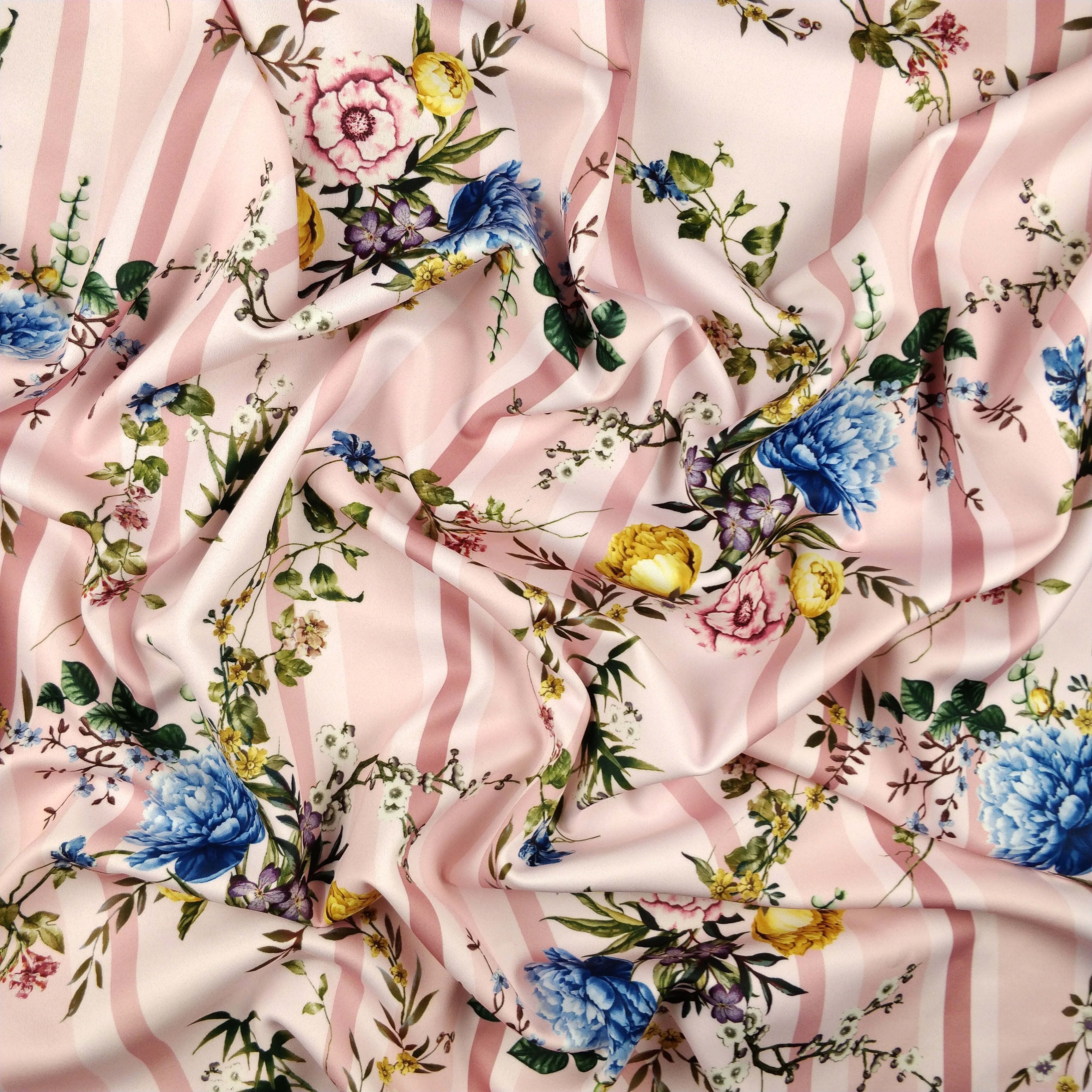 FS290 Pink Striped Floral | Fabric Styles