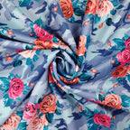 FS028_5 Blue Camouflage Floral | Fabric Styles