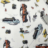 FS297 Vintage Car | Fabric | car, Fabric, Light, Scuba, vintage, White, Yellow | Fabric Styles