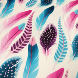 FS252 Pink Feathers | Fabric | Blue, Exclusive, Fabric, fashion fabric, Feather, Feathers, Fether, Fethers, High Fashion, Pink, Scuba | Fabric Styles