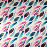 FS252 Pink Feathers | Fabric | Blue, Exclusive, Fabric, fashion fabric, Feather, Feathers, Fether, Fethers, High Fashion, Pink, Scuba | Fabric Styles