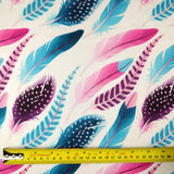 FS252 Pink Feathers | Fabric | Blue, Exclusive, Fabric, fashion fabric, Feather, Feathers, Fether, Fethers, High Fashion, Pink, Scuba | Fabric Styles