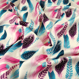 FS252 Pink Feathers | Fabric | Blue, Exclusive, Fabric, fashion fabric, Feather, Feathers, Fether, Fethers, High Fashion, Pink, Scuba | Fabric Styles