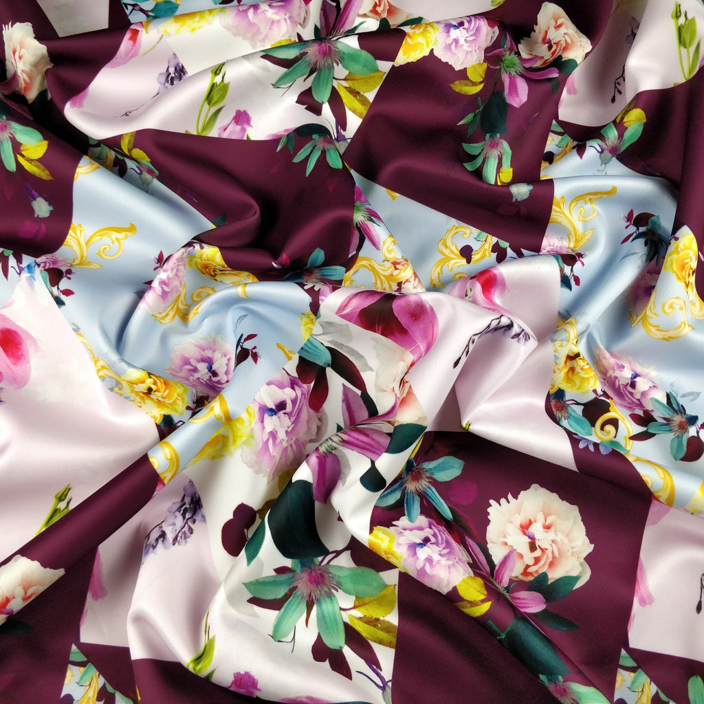 FS312 Carnation Abstract | Fabric | Abstract, Blossom, Carnation, Dianthus, Dianthus caryophyllus, Fabric, Floral, Flower, Flowers, Light, Lily, Pearl, Peony, Pink, Purple, Sale, Scuba, Summer, White | Fabric Styles