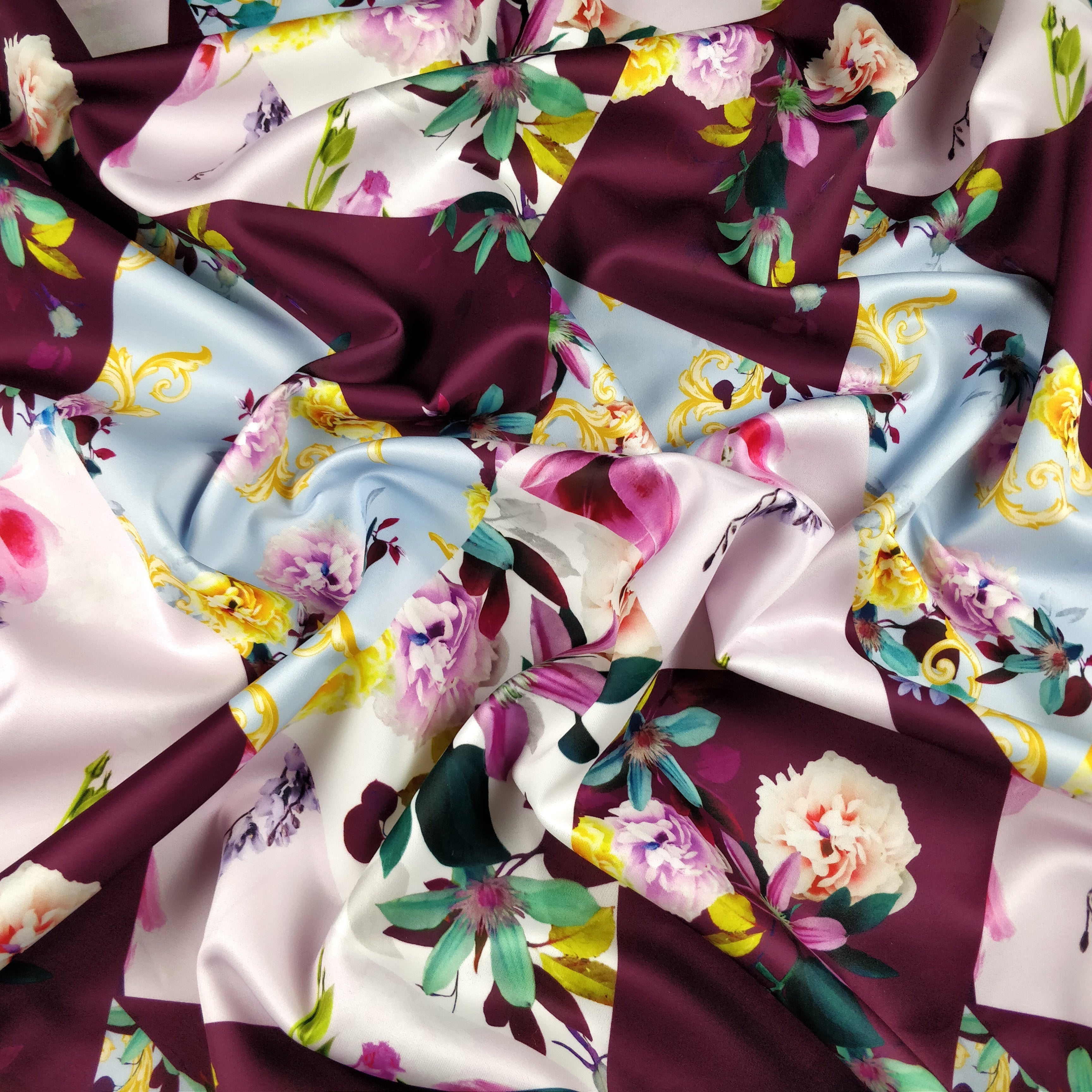 FS312 Carnation Abstract | Fabric | Abstract, Blossom, Carnation, Dianthus, Dianthus caryophyllus, Fabric, Floral, Flower, Flowers, Light, Lily, Pearl, Peony, Pink, Purple, Sale, Scuba, Summer, White | Fabric Styles