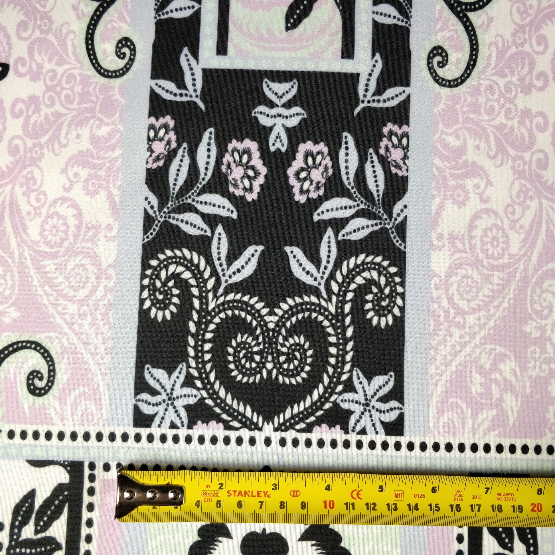 FS309 Lilac Paisley Print | Fabric | Black, Blue, Dress making, Fabric, Floral, Flower, High Fashion, jersey, Lilac, limited, making, Paisley, Pink, Polyester, Sale, Scuba, sewing, tile | Fabric Styles