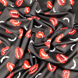 FS322 Vampire and Bats Scuba Stretch Knit Fabric Black | Fabric | Bat, Bats, Fabric, Halloween, Lips, Polyester, scuba, Spooky, Square, stretch, Stretchy, Teeth | Fabric Styles