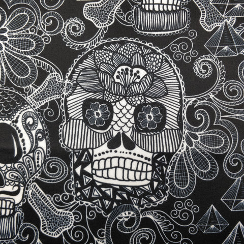 FS332 Skull and Bones | Fabric | Black and White, Cross, Diamond, Fabric, Scuba, Skull, Skulls, Spooky, Tattoo | Fabric Styles