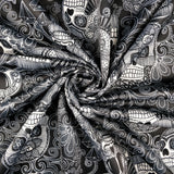 FS332 Skull and Bones | Fabric | Black and White, Cross, Diamond, Fabric, Scuba, Skull, Skulls, Spooky, Tattoo | Fabric Styles