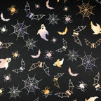 FS325 Ghost Halloween Spun Polyester Jersey Knit Stretch Fabric Black | Fabric | Bat, Bats, Fabric, Ghost, Halloween, Orange, Polyester, Purple, spider, Spiders, spun polyester, Spun Polyester Elastane, stretch, Stretchy | Fabric Styles
