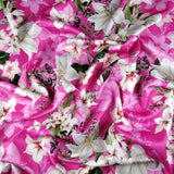 FS314 Lily Amaryllis Floral | Fabric | Amaryllis, Fabric, Floral, Flower, Flowers, Leaf, Leaves, Light, Lily, Oriental Lily, Pearl, Peony, Pink, Purple, Scuba, Summer, White | Fabric Styles