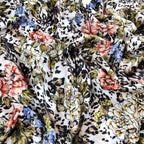FS364 Leopard Floral | Fabric | Animal, Babywear, Dress making, Fabric, fashion fabric, Floral, Flower, Flowers, jersey, Leopard, Rompers, Scuba, Skirt, Stretch, Stretchy, Trousers | Fabric Styles