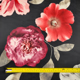 FS368 Large Red Floral | Fabric | Black, drape, Fabric, fashion fabric, Floral, Flower, limited, making, Marble, Sale, Scuba, sewing, Splash, Stretchy | Fabric Styles