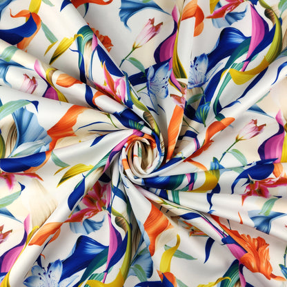 FS374 White Floral | Fabric Styles