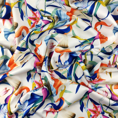 FS374 White Floral | Fabric Styles