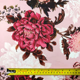 FS363 Zinnia Floral | Fabric | Baby Pink, Big Flowers, dressmaking, elastane, fabric, fabrics, Floral, Flower, Flowers, fs363, leggings, Navy, Peony, pink, poly, polyester, scuba, skirt, stretchy, zinnia | Fabric Styles