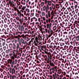 FS005_3 Pink Leopard | Fabric | Animal, Animals, Cheetah, elastane, Fabric, fashion fabric, jersey, Leopard, making, Pink, Polyester, Scuba, sewing, Skirt, Spotted, Spun Polyester, Stretchy, velvet | Fabric Styles