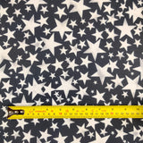 FS414_1 White Stars | Fabric | Baby, Boy, Boys, Children, drape, Fabric, fashion fabric, Kid, Kids, Night, sewing, Small Star, Spun Polyester, Spun Polyester Elastane, Star, Starry Night, Stars, Stretchy | Fabric Styles