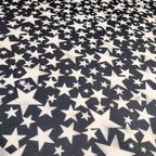 FS414_1 White Stars | Fabric | Baby, Boy, Boys, Children, drape, Fabric, fashion fabric, Kid, Kids, Night, sewing, Small Star, Spun Polyester, Spun Polyester Elastane, Star, Starry Night, Stars, Stretchy | Fabric Styles