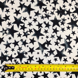 FS414_2 Black Stars | Fabric | Baby, Boys, Child, Children, drape, Fabric, fashion fabric, Kid, Kids, sewing, Spun Polyester Elastane, Star, Starry, Stars, Stretchy | Fabric Styles