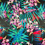 FS420 Winter Tropical | Fabric | drape, Fabric, fashion fabric, Floral, Flowers, Leaves, Palms, sewing, Stretchy, Tropical, Winter | Fabric Styles