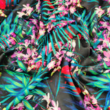 FS420 Winter Tropical | Fabric | drape, Fabric, fashion fabric, Floral, Flowers, Leaves, Palms, sewing, Stretchy, Tropical, Winter | Fabric Styles