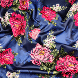 FS363 Zinnia Floral | Fabric | Baby Pink, Big Flowers, dressmaking, elastane, fabric, fabrics, Floral, Flower, Flowers, fs363, leggings, Navy, Peony, pink, poly, polyester, scuba, skirt, stretchy, zinnia | Fabric Styles