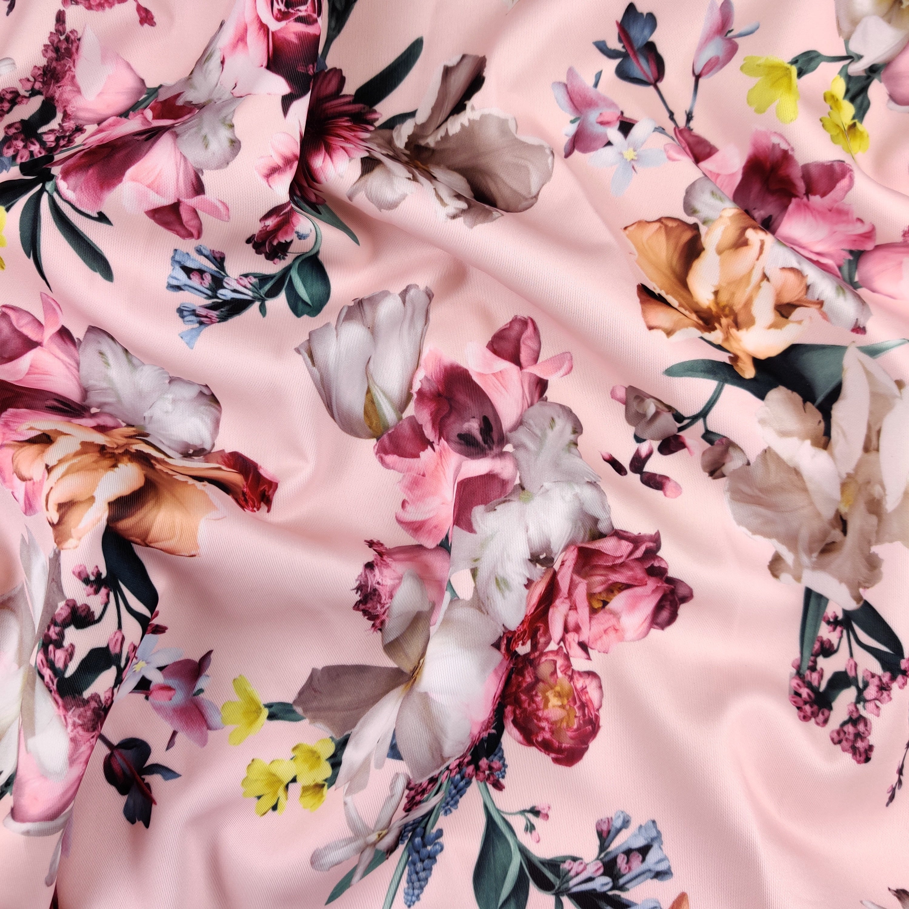 Floral Bouquet Scuba Fabric Lightweight Floral Print