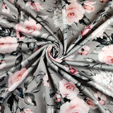 FS426_1 Pastel Floral | Fabric | drape, Fabric, fashion fabric, Floral, Flower, FS426, Grey, Scuba, sewing, Stretchy, Swim, Swimwear | Fabric Styles