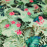 FS471_1 Hawaii Tropical | Fabric | drape, Fabric, fashion fabric, Floral, Floral Leopard, Flower, FS471, Green, Hawaii, Leopard, Leopards, Mint, Orange, palm, Scuba, sewing, Stretchy, Tropical | Fabric Styles