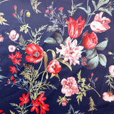 FS101 Floral Scuba Stretch Knit Fabric Navy & Mink | Fabric | drape, Fabric, fashion fabric, Floral, jersey, making, Mink, Navy, Scuba, sewing, Stretchy | Fabric Styles