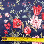 FS101 Floral Scuba Stretch Knit Fabric Navy & Mink | Fabric | drape, Fabric, fashion fabric, Floral, jersey, making, Mink, Navy, Scuba, sewing, Stretchy | Fabric Styles